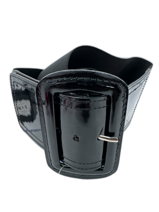 Worth Black Leather & Synthetic Stretch Belts Black / S