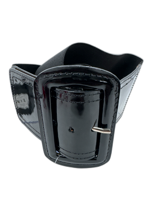 Worth Black Leather & Synthetic Stretch Belts Black / S