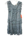 Rebecca Taylor Size M Blue & Multi Chiffon Floral Smocked Waist Ruffle Dress Blue & Multi / M