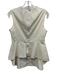 Theory Size M Cream White Cotton Blend Sleeveless Paneled Back Zip Peplum Top Cream White / M