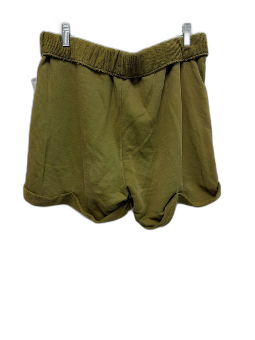 Frame Size M Moss Green Pima Cotton Elastic Waistband Cuffed Lounge Sweat Shorts Moss Green / M
