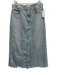 Agolde Size 28 Light Wash Cotton Denim Raw Hem Back Slit Midi Skirt Light Wash / 28