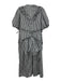 Simone Rocha Size 2 Black & White Cotton Short Puff Sleeve Gingham Ruffles Dress Black & White / 2