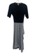 Maje Size 3 Black, Navy, White Viscose Blend Short Sleeve Gingham Dress Black, Navy, White / 3