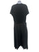 Sacai Size 3 Black Cotton Short Sleeve Patch Pocket Pleated Midi Dress Black / 3