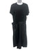 Sacai Size 3 Black Cotton Short Sleeve Patch Pocket Pleated Midi Dress Black / 3