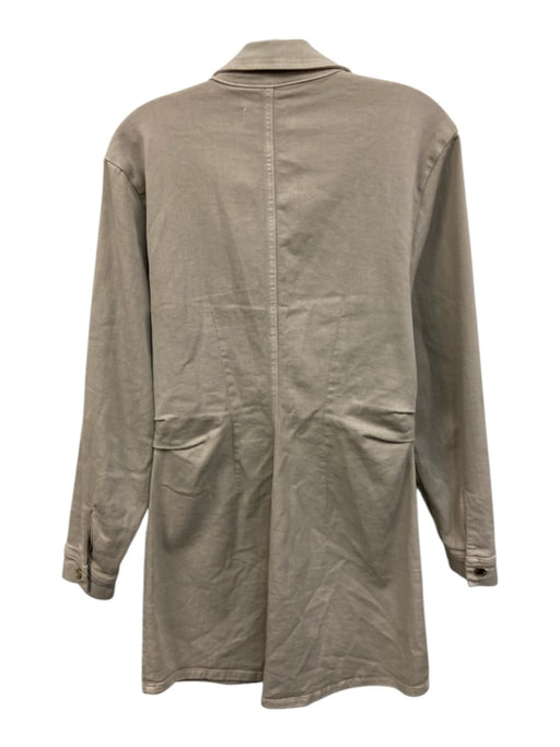Le Jean Size Large Light Gray Cotton Denim Long Sleeve Button Front Collar Dress Light Gray / Large