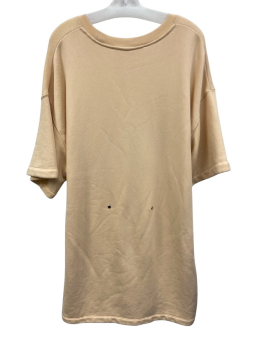 Off-White Size Medium Peach & Pink Cotton Short Sleeve Embroidered Logo Dress Peach & Pink / Medium