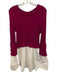 Kenzo Size Medium Magenta Pink & White Cotton Long Sleeve Ribbed Dress Magenta Pink & White / Medium