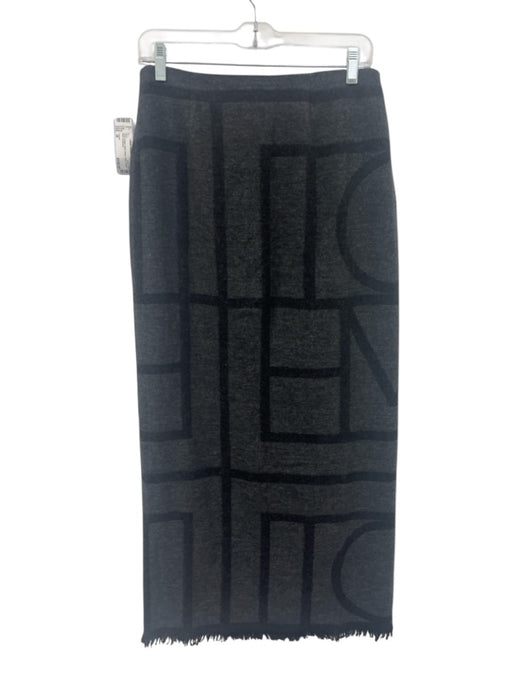 Toteme Size 38 Gray & Black Wool Wrap Plaid Fringe Maxi Skirt Gray & Black / 38