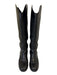Jimmy Choo Shoe Size 38.5 Black Leather Round Toe Knee High Block Heel Boots Black / 38.5