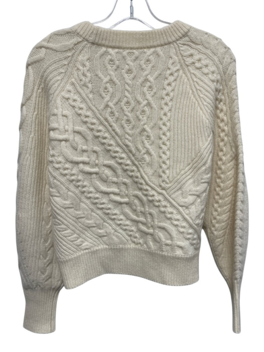 Elie Tahari Size Small Cream White Cashmere Long Sleeve Cable Knit Sweater Cream White / Small