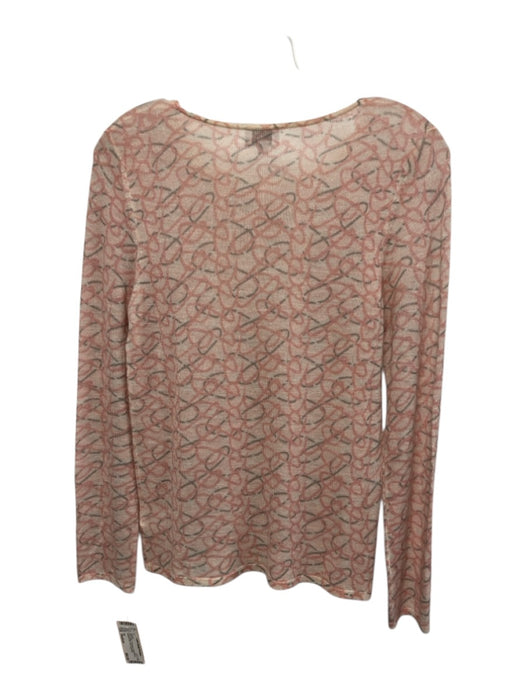 TSE Size Medium Pink & gray Cashmere Long Sleeve Abstract Print Knit Sweater Pink & gray / Medium
