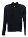 Kenzo Size Medium Black Viscose Blend Long Sleeve Open Knit Mock Neck Top Black / Medium