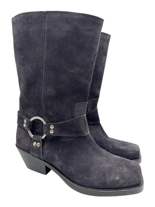 Isabel Marant Shoe Size 39 Dark Gray Leather Suede Square Toe Harness Boots Dark Gray / 39