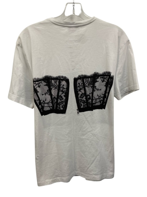 Alexander McQueen Size 42 White & Black Cotton Short Sleeve Graphic Tee Top White & Black / 42