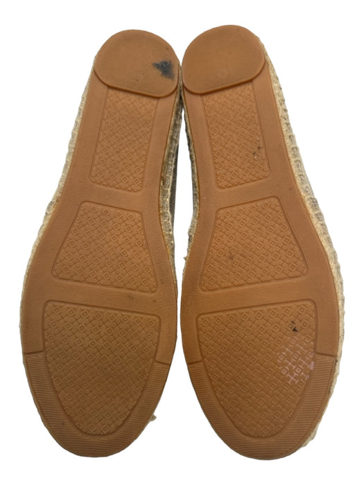 Tory Burch Shoe Size 8 Beige Yellow Green Suede & Raffia round toe Espadrille Beige Yellow Green / 8