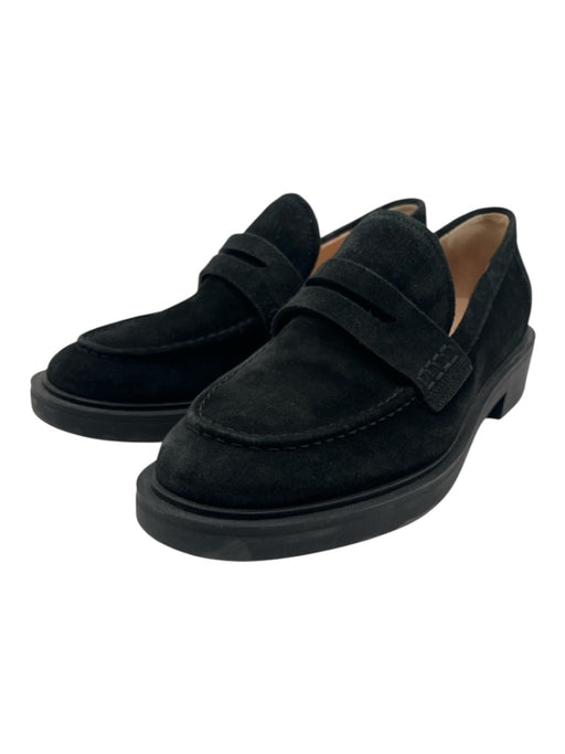 Gianvito Rossi Shoe Size 38 Black Suede Almond Toe Rubber Sole Loafers Black / 38