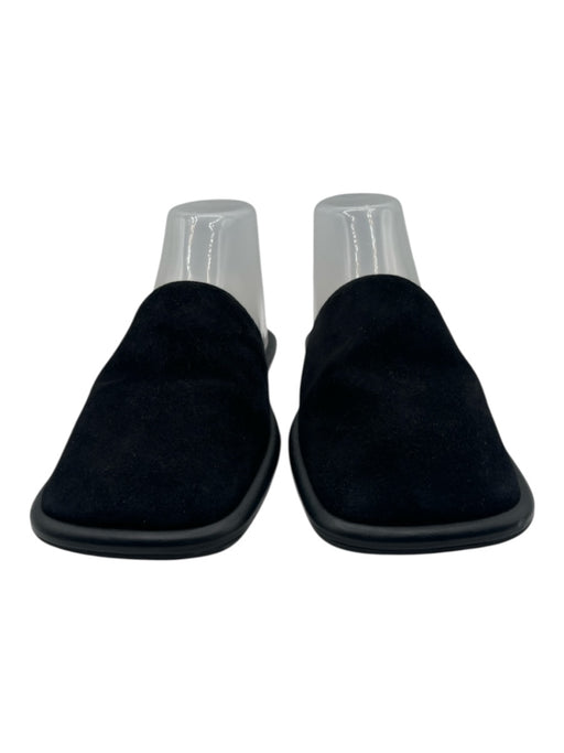 Khaite Shoe Size 37 Black Suede Square Toe Slipper Sandals Black / 37