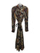 Zara Size M Brown, Yellow, Multi Polyester Paisley Print Button Up Dress Brown, Yellow, Multi / M