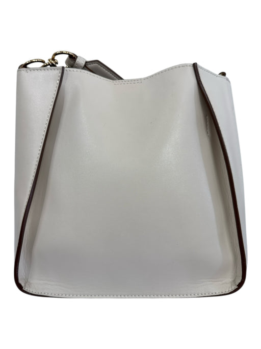 Stella McCartney Cream & Black PU Leather Perforated Logo Removable Strap Bag Cream & Black / S