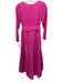 J. Crew Size S Fuchsia Pink Cotton Pockets Quarter Button Sash Maxi Dress Fuchsia Pink / S