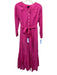J. Crew Size S Fuchsia Pink Cotton Pockets Quarter Button Sash Maxi Dress Fuchsia Pink / S
