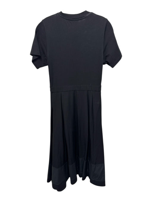 3.1 Phillip Lim Size 4 Black Cotton & Wool asymmetric buttons Crew Neck Dress Black / 4