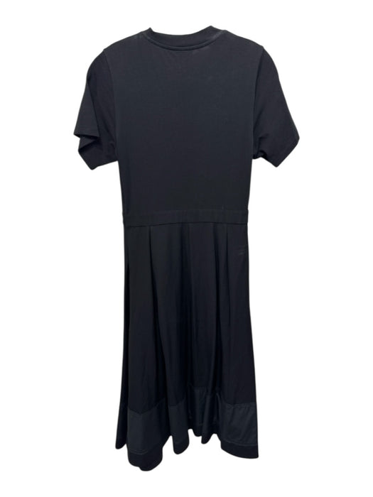 3.1 Phillip Lim Size 4 Black Cotton & Wool asymmetric buttons Crew Neck Dress Black / 4