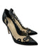 Francesco Russo Shoe Size 37.5 Black & Clear Leather PVC Western Stiletto Pumps Black & Clear / 37.5