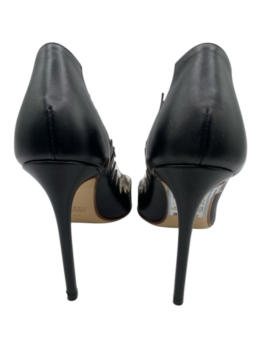Francesco Russo Shoe Size 37.5 Black & Clear Leather PVC Western Stiletto Pumps Black & Clear / 37.5
