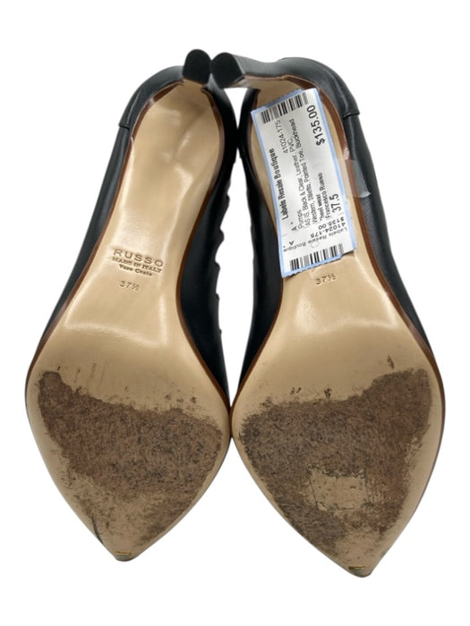 Francesco Russo Shoe Size 37.5 Black & Clear Leather PVC Western Stiletto Pumps Black & Clear / 37.5