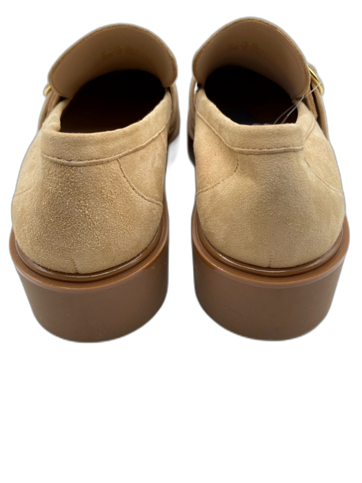 Stuart Weitzman Shoe Size 7.5 Beige & Brown Suede Rubber Sole Almond Toe Loafers Beige & Brown / 7.5