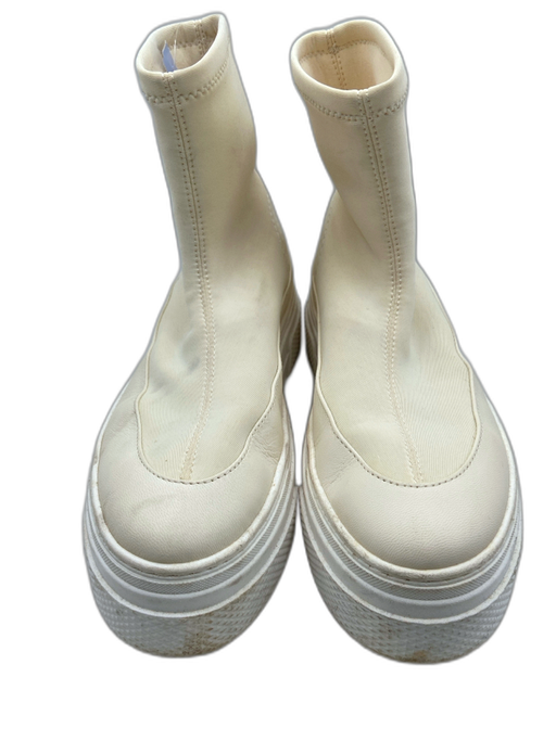 Khaite Shoe Size 38 Cream White textile upper Neoprene Sock Platform Sneakers Cream White / 38