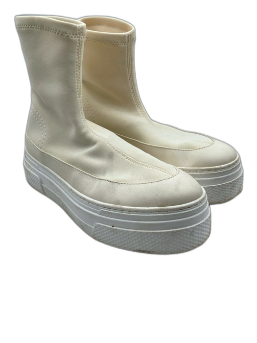 Khaite Shoe Size 38 Cream White textile upper Neoprene Sock Platform Sneakers Cream White / 38