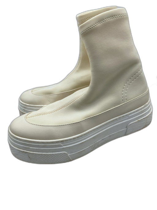 Khaite Shoe Size 38 Cream White textile upper Neoprene Sock Platform Sneakers Cream White / 38