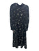 Co Size M Black & White Silk faces Long Sleeve Tie Neck Buttons Dress Black & White / M
