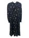Co Size M Black & White Silk faces Long Sleeve Tie Neck Buttons Dress Black & White / M