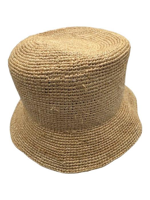 Peserico Tan Straw Braided Bucket Sun Hat Hat Tan