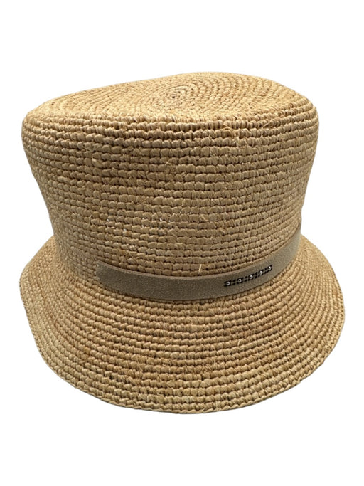 Peserico Tan Straw Braided Bucket Sun Hat Hat Tan