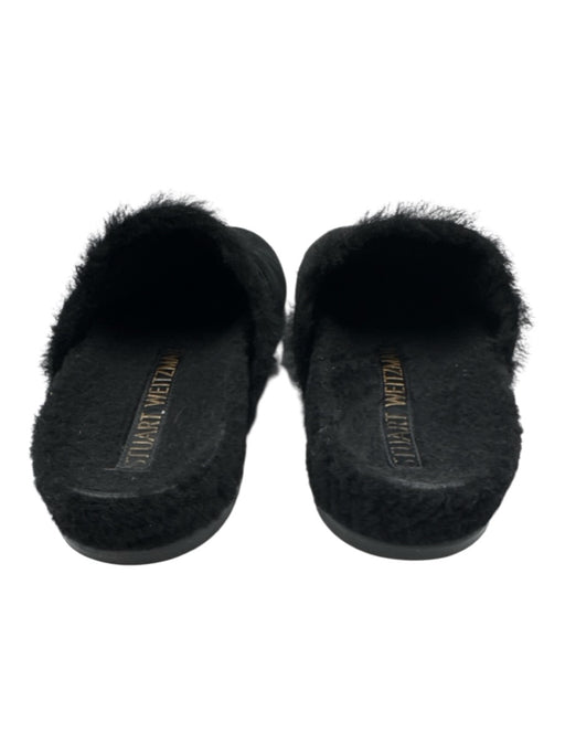 Stuart Weitzman Shoe Size 7.5 Black Fur interior Pearl Buckle Mule Shoes Black / 7.5