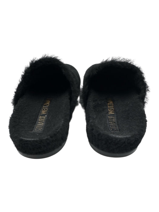 Stuart Weitzman Shoe Size 7.5 Black Fur interior Pearl Buckle Mule Shoes Black / 7.5