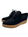 Prada Shoe Size 36.5 Blue & Brown Suede Cork Sole Lace Up Oxford Shoes Blue & Brown / 36.5