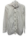Ganni Size Est M White Cotton Ruffle Detail Button Down Shirt White / Est M