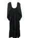 Hill House Size Small Black Polyester Long puff sleeve Crinkle Shirred Dress Black / Small