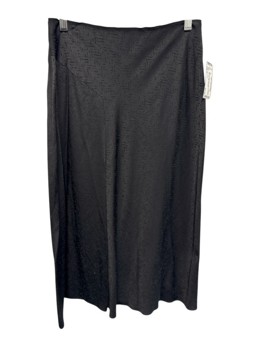 Rag & Bone Size 6 Black Polyester Blend Back Zip Abstract Print Midi Satin Skirt Black / 6