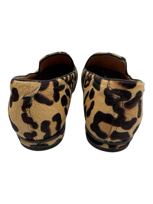 Francesco Russo Shoe Size 38 Black & Brown Leather Pony Hair Leopard Loafers Black & Brown / 38