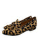 Francesco Russo Shoe Size 38 Black & Brown Leather Pony Hair Leopard Loafers Black & Brown / 38