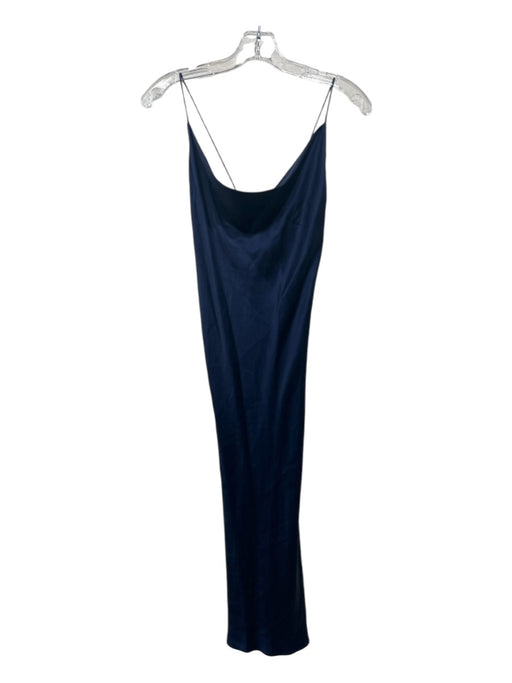 Jennifer Hope Size XS Navy Blue Silk Draped Neckline Spaghetti Strap Midi Dress Navy Blue / XS