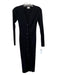 Wilford Size S Black Viscose Blend V Neck Ribbed buttondown Long Sleeve Dress Black / S